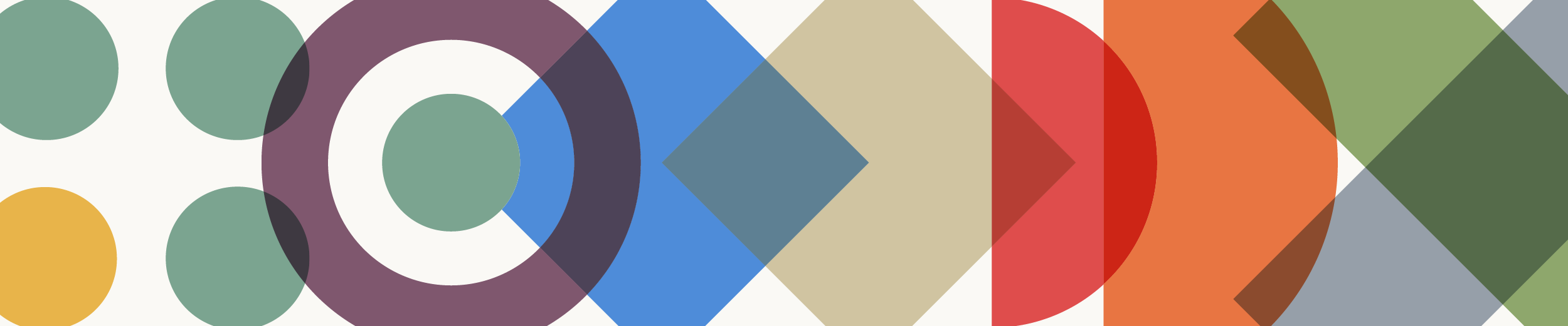 Colourful banner of abstract shapes